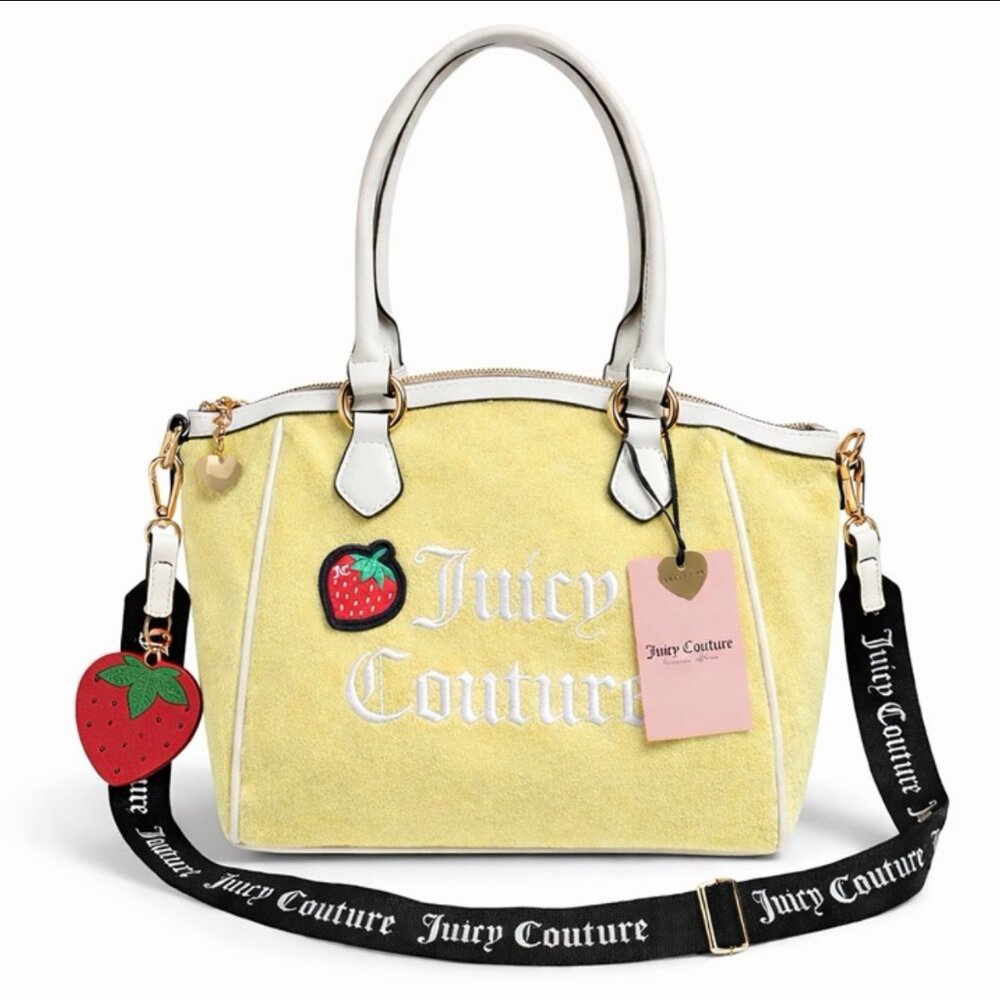 Juicy Couture Sweet N Juicy Strawberry Tote Bag Yellow White Crossbody